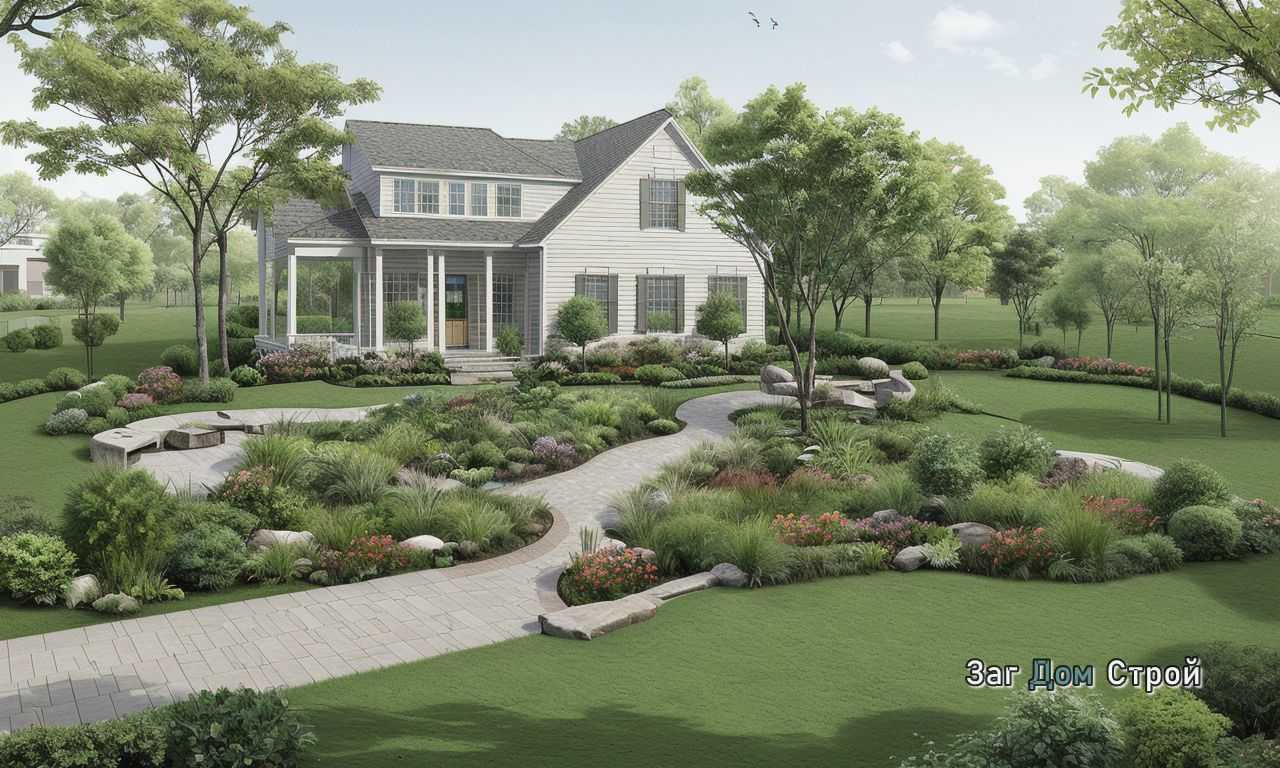 Ландшафт с нативными деревьями для создания устойчивой экосистемы