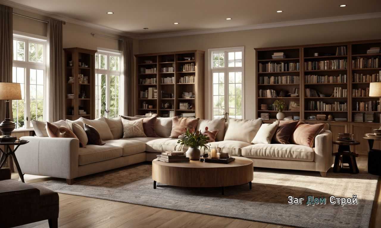 Деревянные полки в сочетании с текстилем и аксессуарами